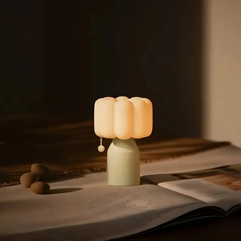 Table Lamp - Cloud-Shaped Head with Decorative Pendant