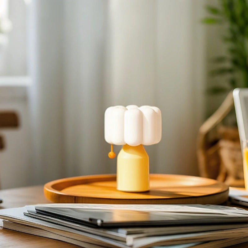 Table Lamp - Cloud-Shaped Head with Decorative Pendant