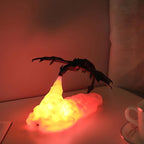 Table Lamp - Dragon Figurine with Flame Base