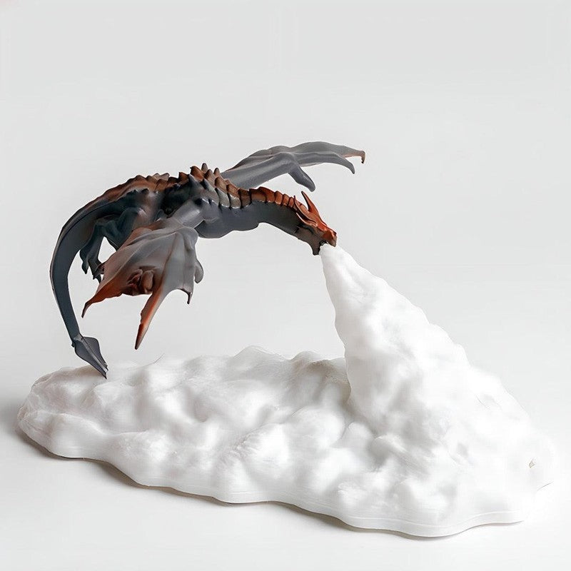 Table Lamp - Dragon Figurine with Flame Base