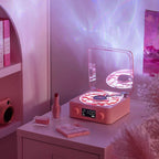 Table Lamp - Retro Vinyl Record Player with Clock and Speaker