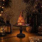 Table Lamp - Witch-Hat Shape with Mosaic Panels