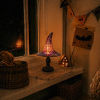 Table Lamp - Witch-Hat Shape with Mosaic Panels