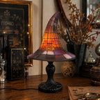 Table Lamp - Witch-Hat Shape with Mosaic Panels