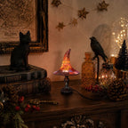 Table Lamp - Witch-Hat Shape with Mosaic Panels
