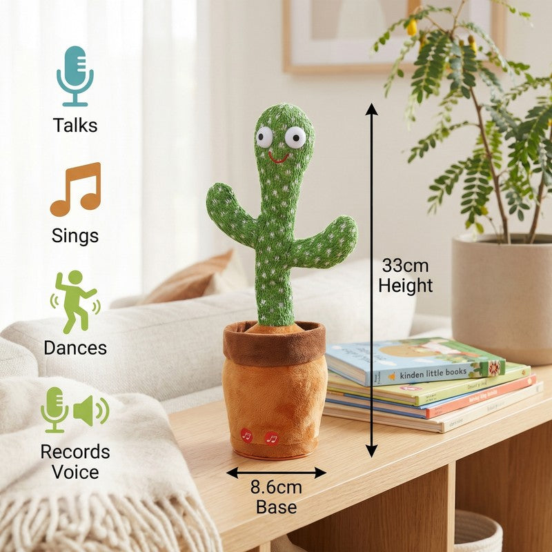 Talking Cactus Plush Toy - Rhythm Moving with Voice Repeat Function