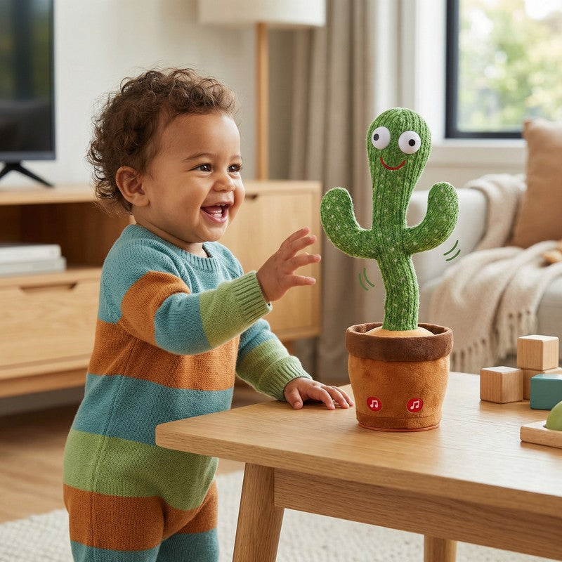 Talking Cactus Plush Toy - Rhythm Moving with Voice Repeat Function