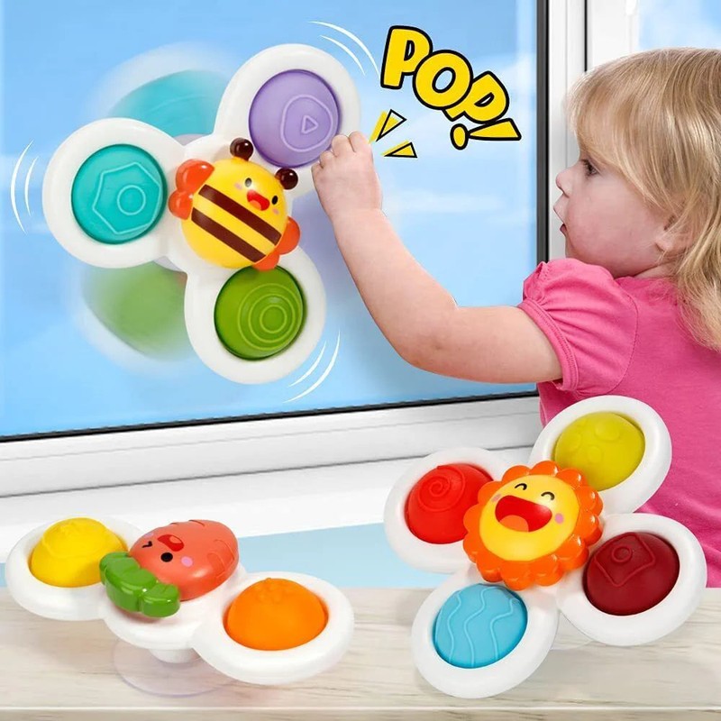 Toddler Bath Toy Bundle - Whale Sprayer and Fidget Spinner Set