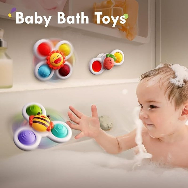Toddler Bath Toy Bundle - Whale Sprayer and Fidget Spinner Set