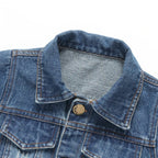 Toddler Boys Jacket - Turn-Down Collar with Distressed Detailing