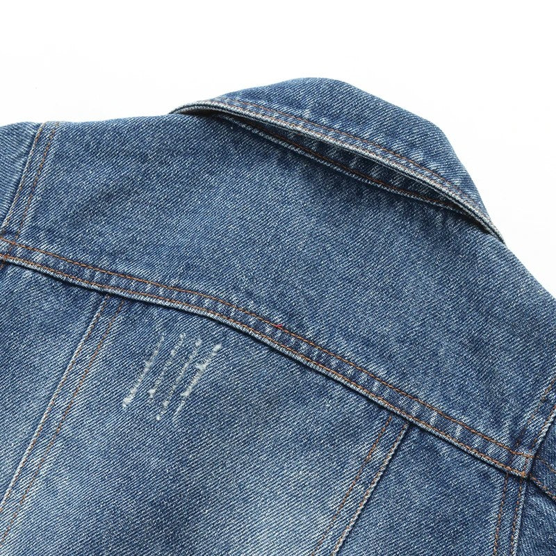 Toddler Boys Jacket - Turn-Down Collar with Distressed Detailing