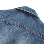 Toddler Boys Jacket - Turn-Down Collar with Distressed Detailing