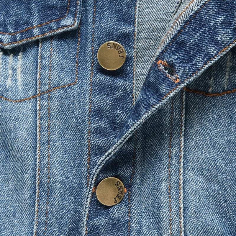 Toddler Boys Jacket - Turn-Down Collar with Distressed Detailing