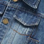 Toddler Boys Jacket - Turn-Down Collar with Distressed Detailing