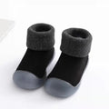 Toddler Sock Shoes - Slip-On Rubber Sole with Fold-Over Cuff