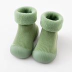 Toddler Sock Shoes - Slip-On Rubber Sole with Fold-Over Cuff