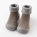 Toddler Sock Shoes - Slip-On Rubber Sole with Fold-Over Cuff