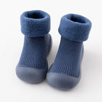 Toddler Sock Shoes - Slip-On Rubber Sole with Fold-Over Cuff