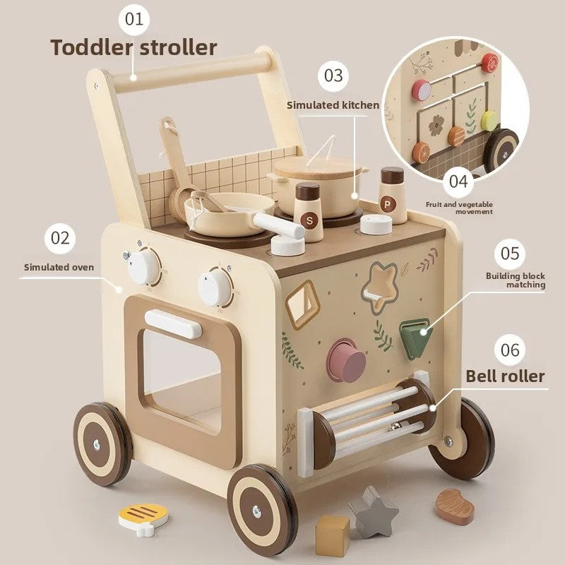 Toy Activity Cube with Push Walker - Multicolor