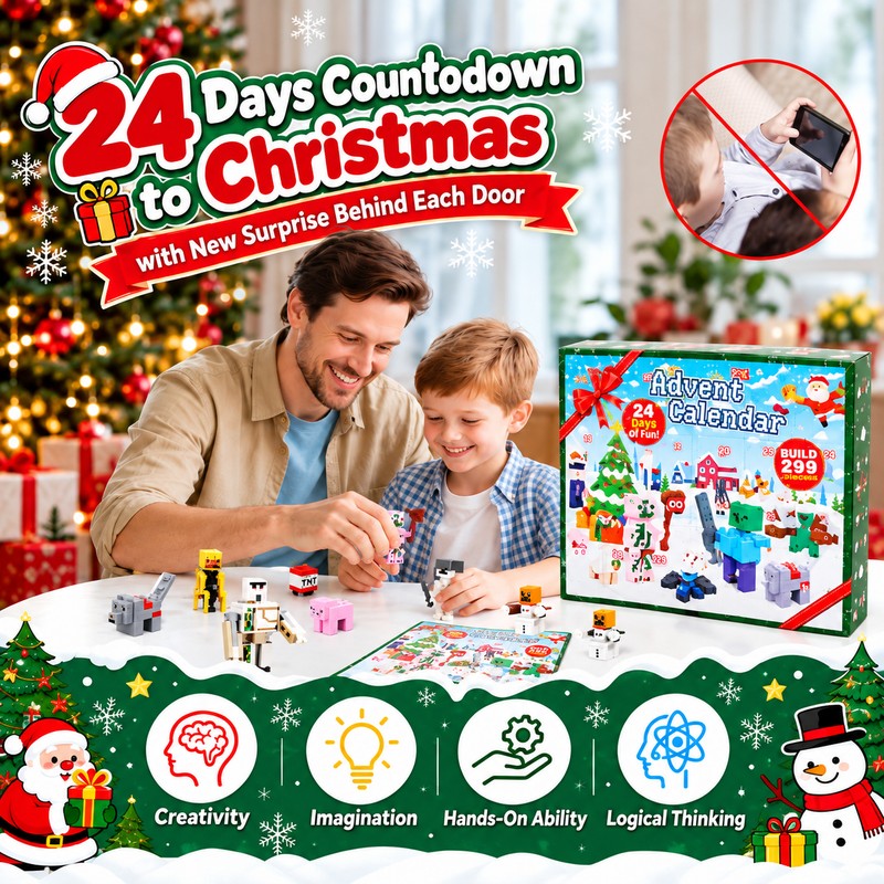 Toy Advent Calendar with Building Block Figures
