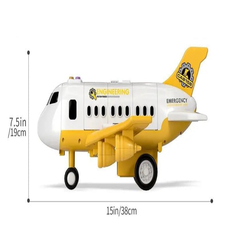 Toy Airplane with LED Lights and Inertia Wheel
