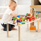 Toy Busy Table with Road Layout and Play Accessories