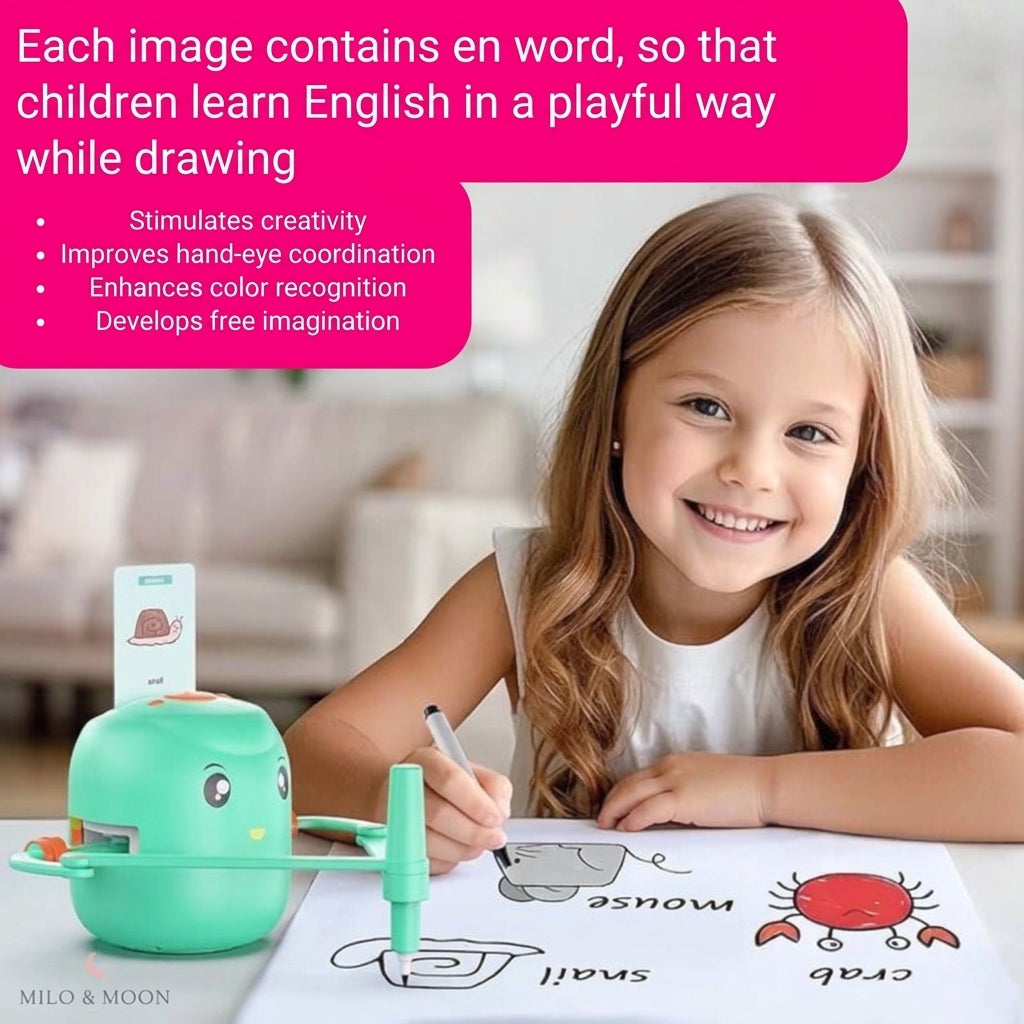 Toy - Drawing Robot with Shape Cards and Color Markers