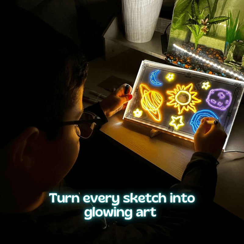 Toy LED Drawing Board - Transparent Surface with Stand