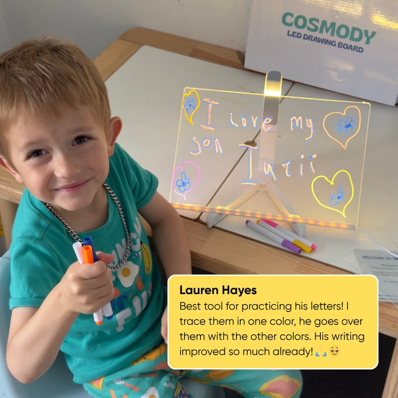 Toy LED Drawing Board - Transparent Surface with Stand