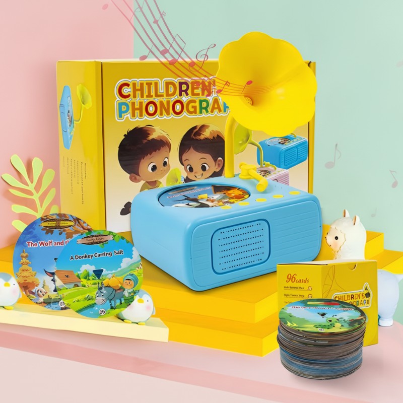 Toy Phonograph with Story Cards - Retro