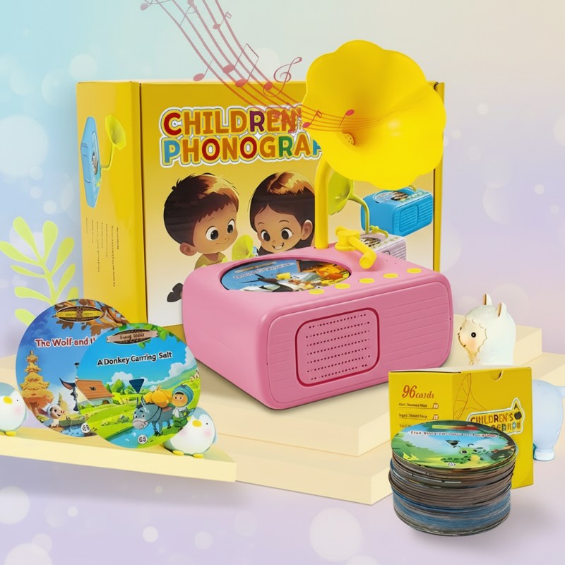 Toy Phonograph with Story Cards - Retro