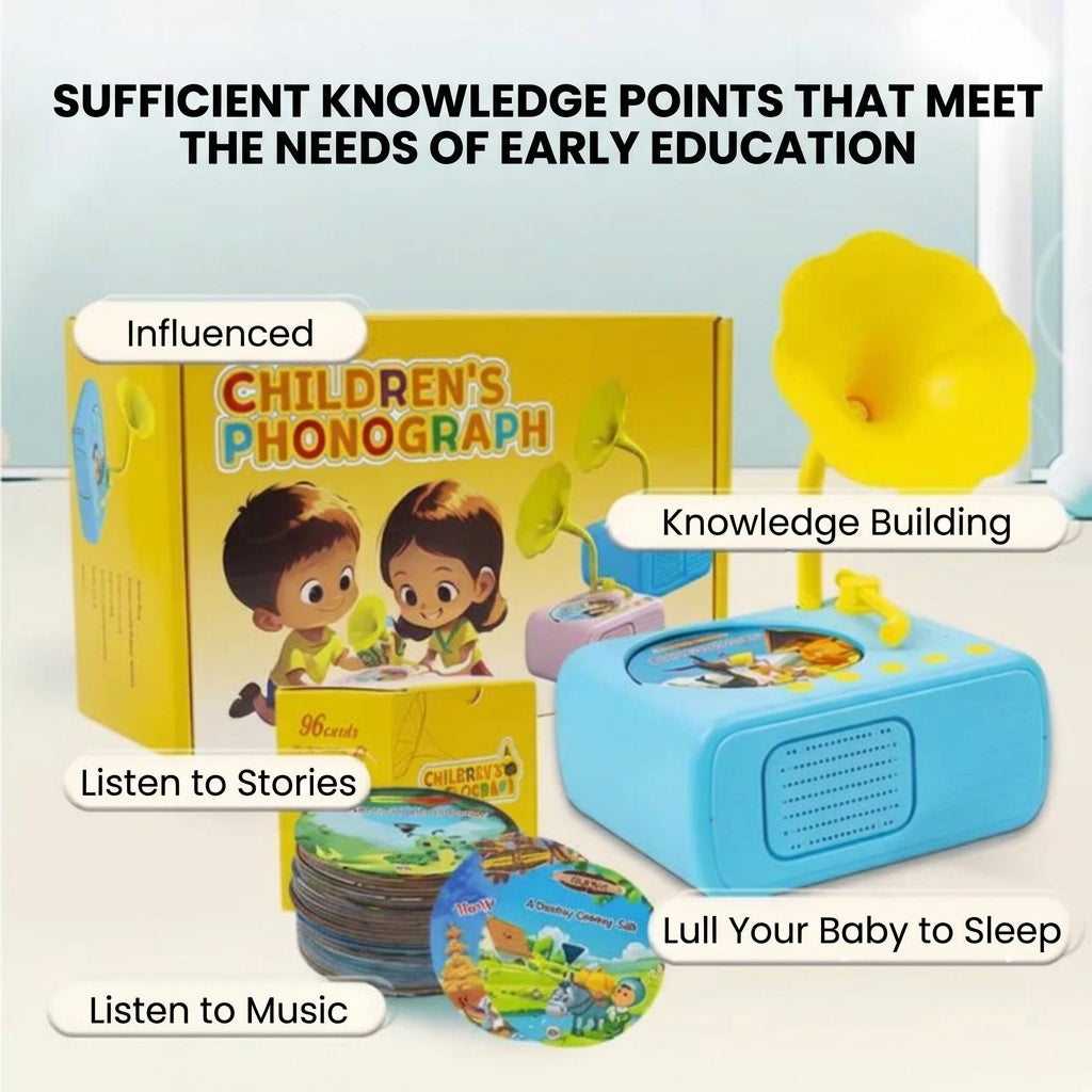 Toy Phonograph with Story Cards - Retro
