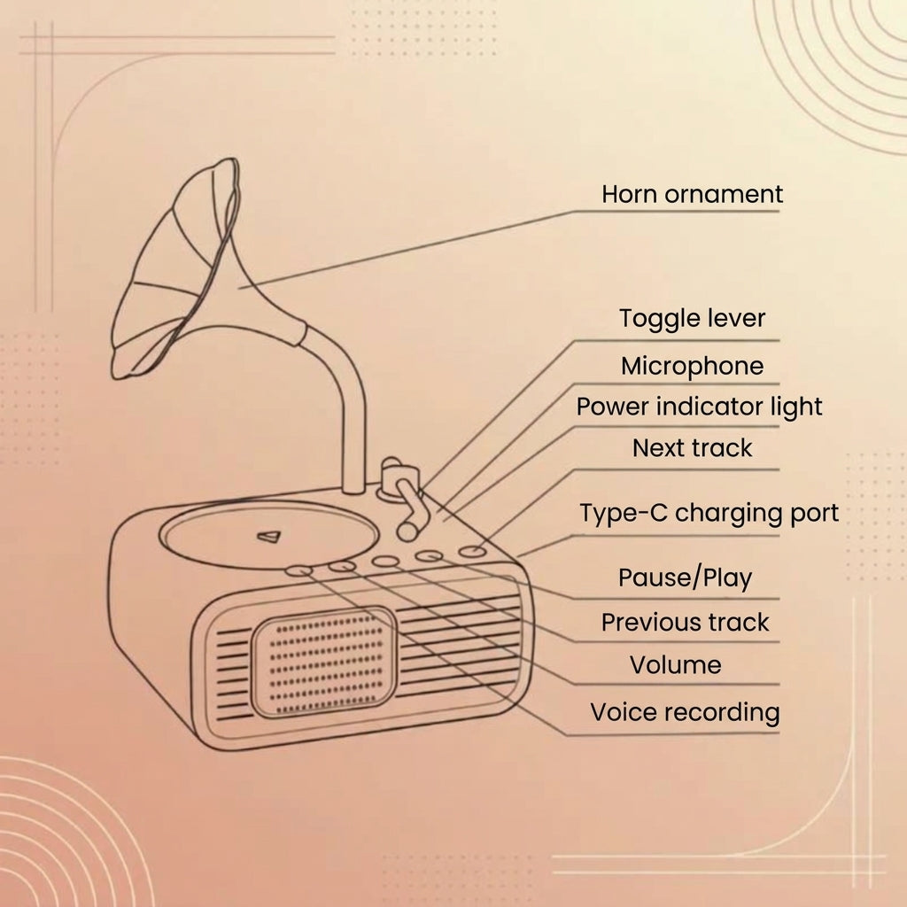 Toy Phonograph with Story Cards - Retro