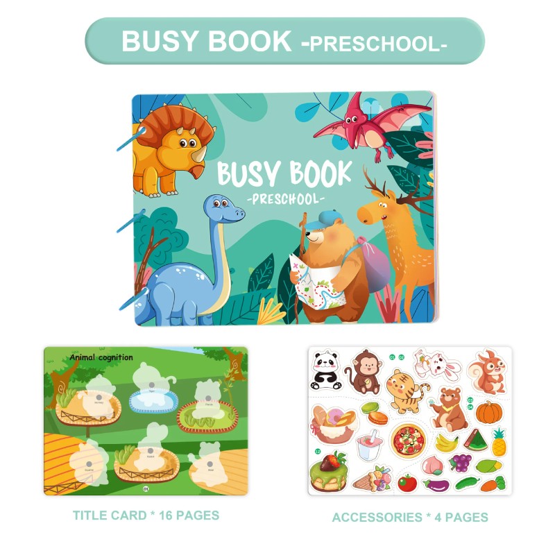Toy - Toddler Busy Book with Velcro Stickers
