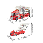 Toy Transport Truck Playset with Alloy Race Cars - Expandable Trailer