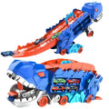 Transformable Dinosaur Car Transporter Toy with Track and Toy Cars