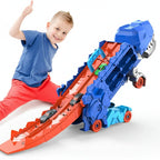 Transformable Dinosaur Car Transporter Toy with Track and Toy Cars