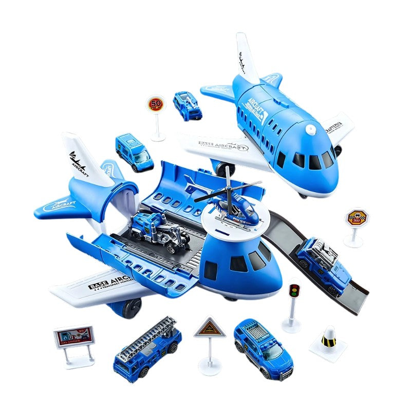 Transformable Toy Airplane and Vehicle Playset with Mini Accessories