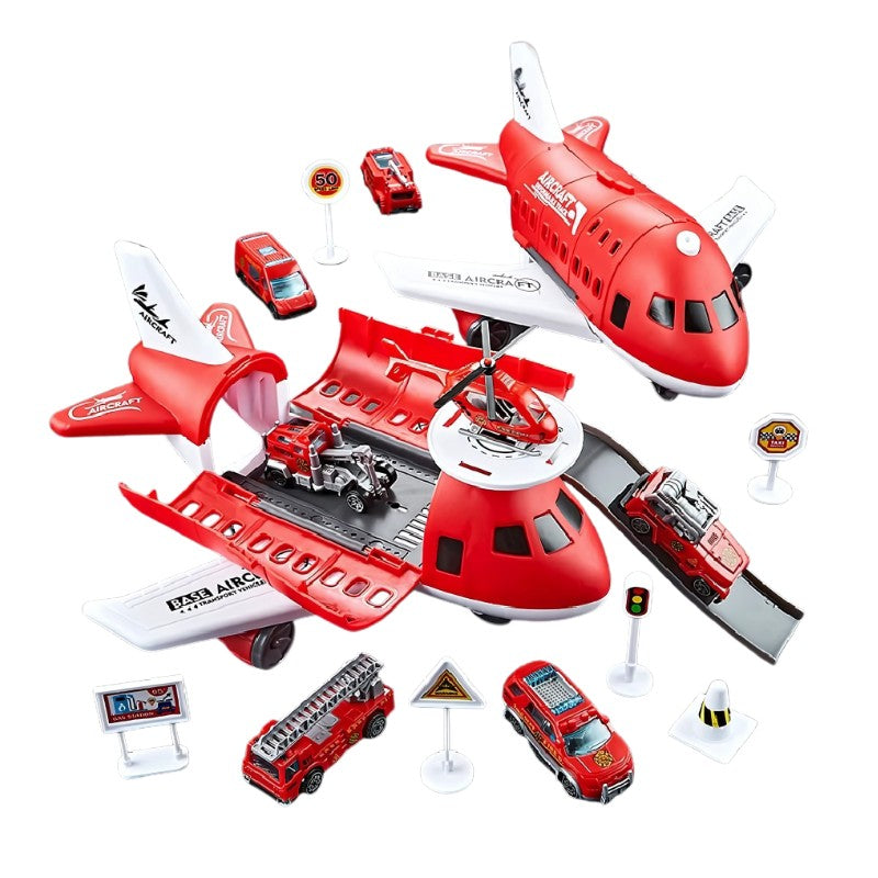 Transformable Toy Airplane and Vehicle Playset with Mini Accessories