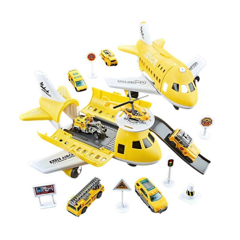 Transformable Toy Airplane and Vehicle Playset with Mini Accessories