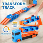 Transformable Toy Truck with Race Track and Storage Function