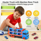 Transformable Toy Truck with Race Track and Storage Function