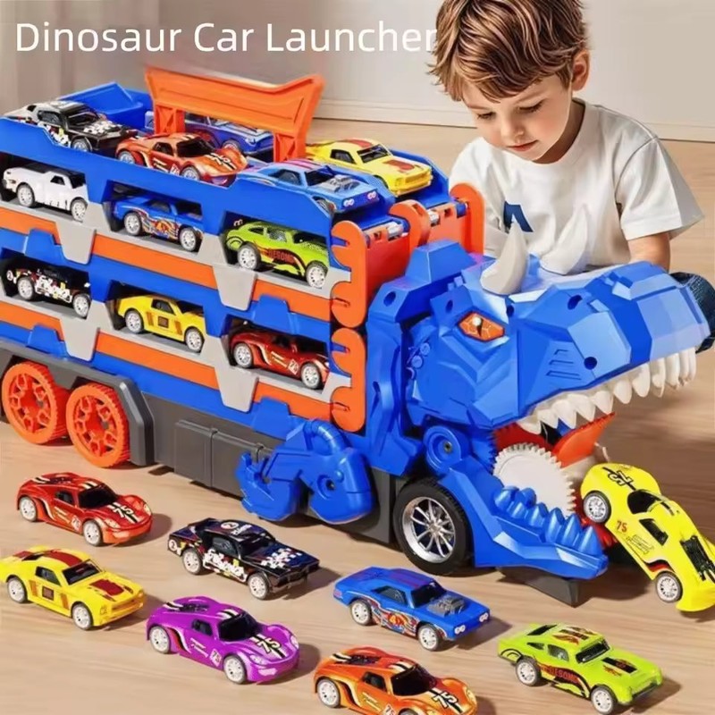 Transforming Dinosaur Car Launcher and Storage Play Set - Triceratops