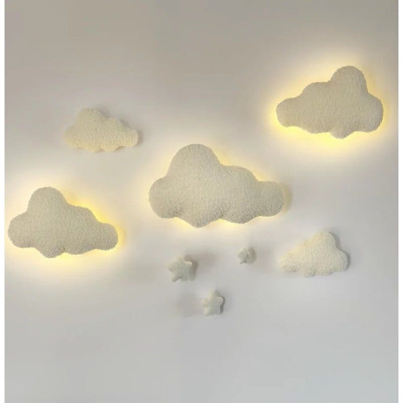 Wall Lamp - Cloud Shaped Boucle Fabric Light