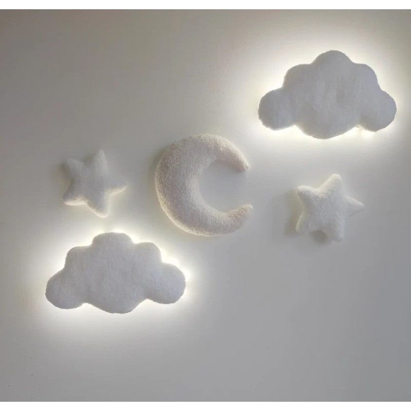 Wall Lamp - Cloud Shaped Boucle Fabric Light