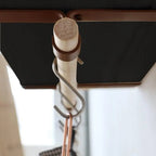 Wall-Mounted Floating Shelf with Straps and Hanging Rod