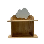 Wall Mounted Nursery Shelf - Cloud Shaped Two Tier Display Shelf