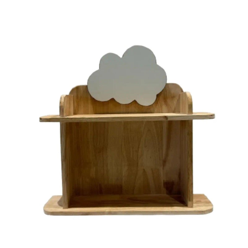 Wall Mounted Nursery Shelf - Cloud Shaped Two Tier Display Shelf