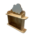 Wall Mounted Nursery Shelf - Cloud Shaped Two Tier Display Shelf