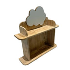 Wall Mounted Nursery Shelf - Cloud Shaped Two Tier Display Shelf